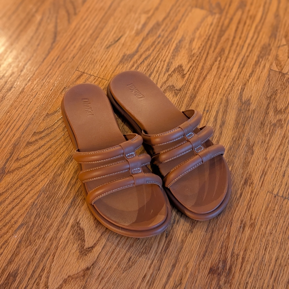 OluKai Tiare Brown Slide Sandals